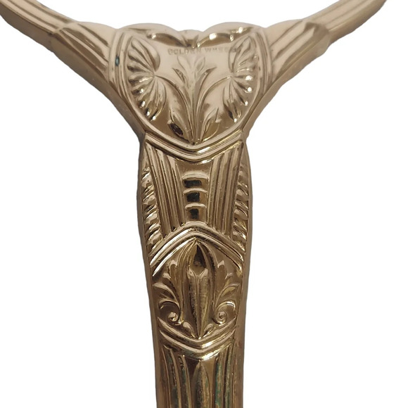 Vintage Gold Fine‎ Decorative Etching and Medallion on the center of mirror back - Picture 4 of 13